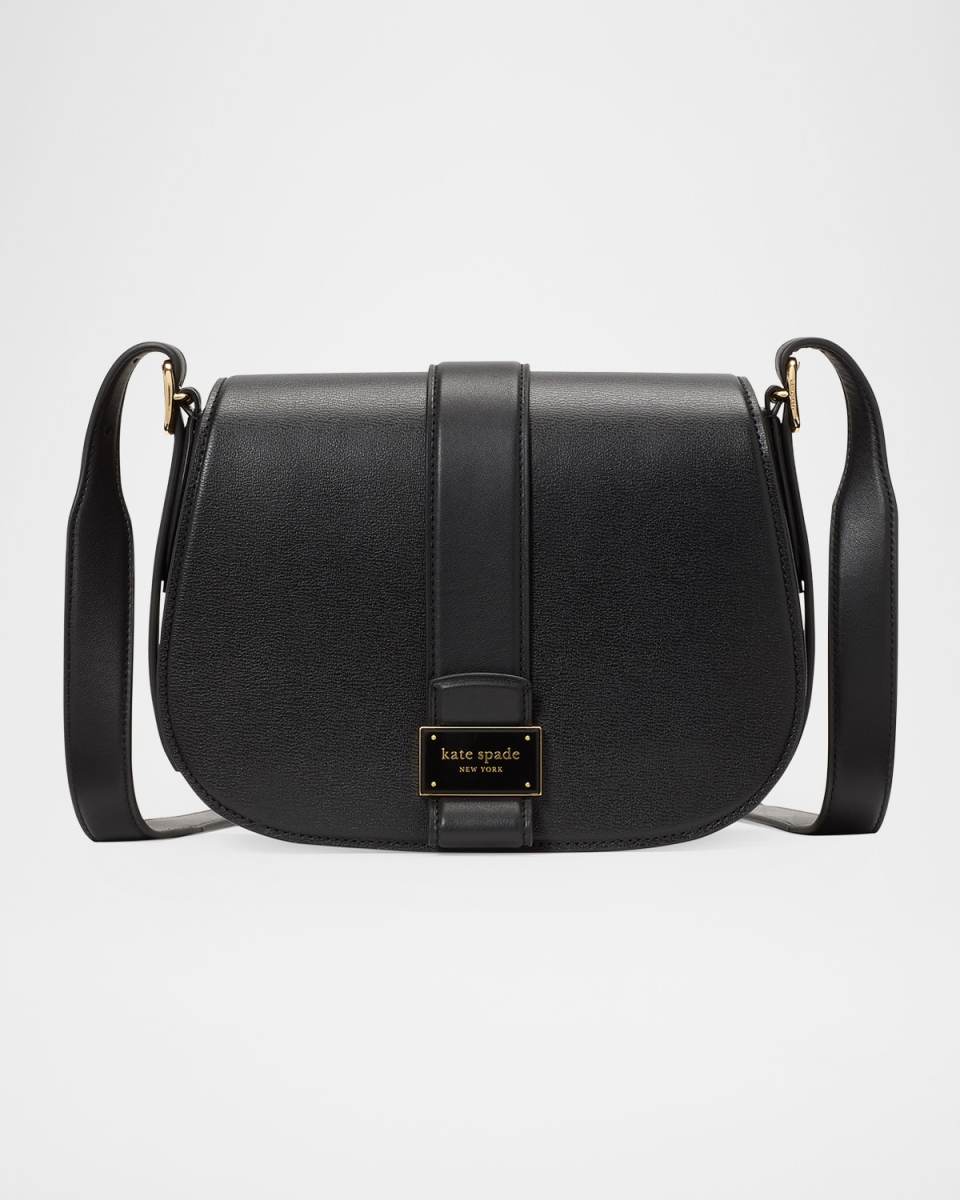 nouveau textured leather saddle crossbody bag